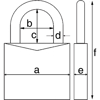 Hänglås 65/40 ABUS Härdad.B. mässing. svart