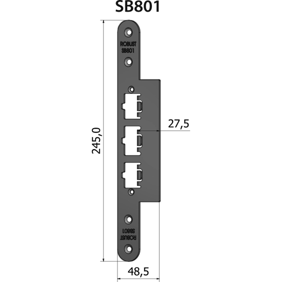 Plant mekaniskt slutbleck SB801, plösmått 27 mm, bl.a. för Wicona S80