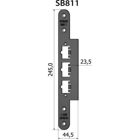 Plant mekaniskt slutbleck SB811, plösmått 23 mm, bl.a. för Wicona WicStyle 65 utåtgående dörr
